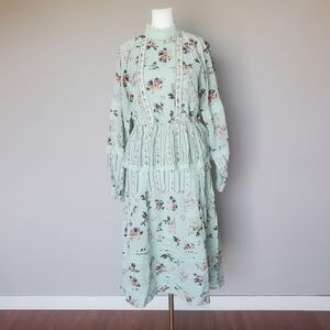 NWOT Anthropologie Hemant and Nandita Amour Floral Lace Skirt and Top Set Mint